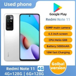 Redmi note 11 4G SmartPhone CPU MediaTek Helio G88 Battery capacity 50