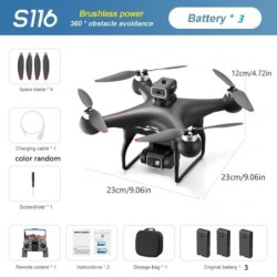 S116 MAX Drone Professional with 3 Batteries 8K Dual Camera Optical Fl