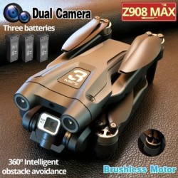 With 3 Battery Z908 Max Drone Brushless 8K HD Dual Camera Optical Flow
