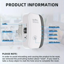 300Mbps WiFi Repeater Wireless Signal Booster Extender 802.11n/g/b Com