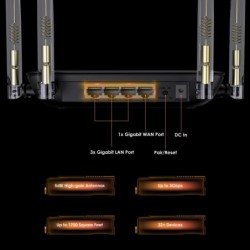 WAVLINK BE3600 Wi-Fi 7 Router Dual Band Full Gigabit Gaming Router Sup