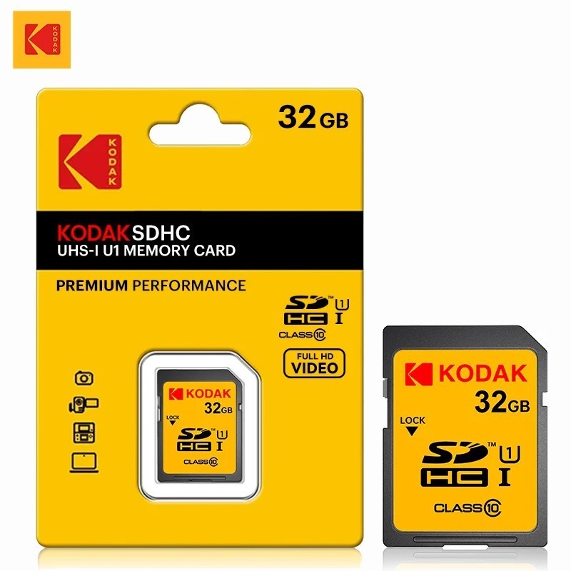 KODAK SD Card C10 V30 High Speed Flash Cards 32GB 64GB 128GB Memory Ca