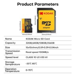 Kodak Original Micro SD Memory Card 32GB 64GB TF Card 128GB 256GB SDXC
