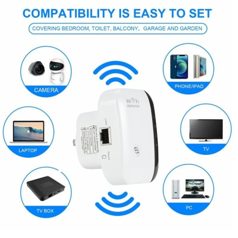LccKaa WiFi Repeater 300Mbps WiFi Extender Amplifier WiFi Signal Boost