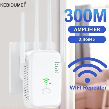 300Mbps 2.4G Wifi Range Repeater Wi-Fi Amplifier Home Network Extender