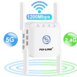 Wireless 5G 2.4Ghz WiFi Repeater Extender 1200Mbps Wi-Fi Amplifier 802