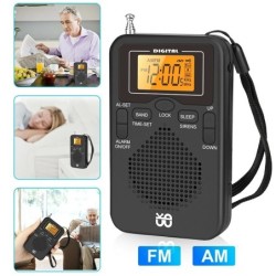 Portable Mini Radio Handheld AM FM Dual Band Stereo Pocket Radio Recei