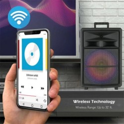 Loud Portable Bluetooth Party Speaker 15" Subwoofer Sound System Dj Ka
