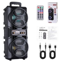 3000w Portable Dual 6.5" Woofer Bluetooth Speaker Heavy Bass Sound Sys