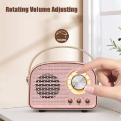 Retro Bluetooth-compatible Speaker Cute Mini Speaker with FM Radio Wir