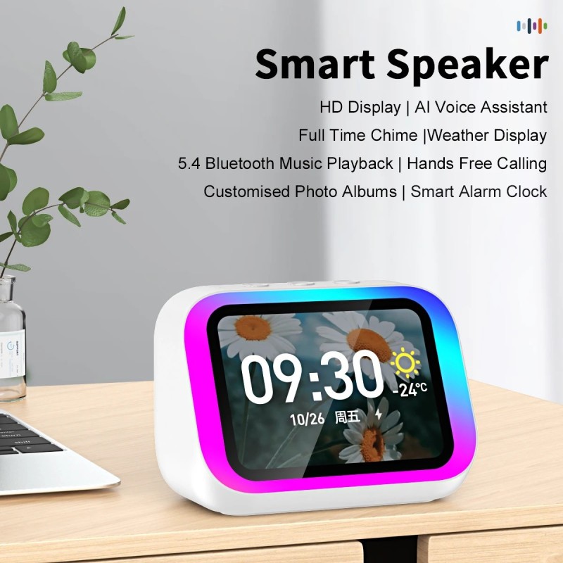 TF26 Smart Large-Screen Bluetooth Clock with Bluetooth Screen Temperat