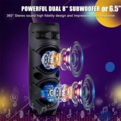 6000W Portable Bluetooth Speaker Sub woofer Heavy Bass Sound System Pa