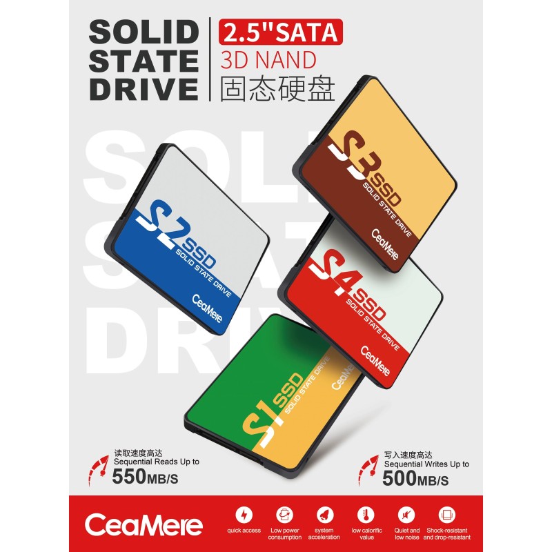 CeaMere S3 10PCS Wholesale SSD 120/128GB Solid State Drive 240GB 2.5's