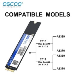 OSCOO SATA3 SSD 256GB 512GB 1TB Hard Drive Disk for MacBook Air 2010-2