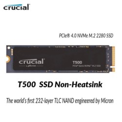 Crucial T500 1TB 2TB PCIE Gen4 NVMe M.2 Internal Gaming SSD, Up to 730