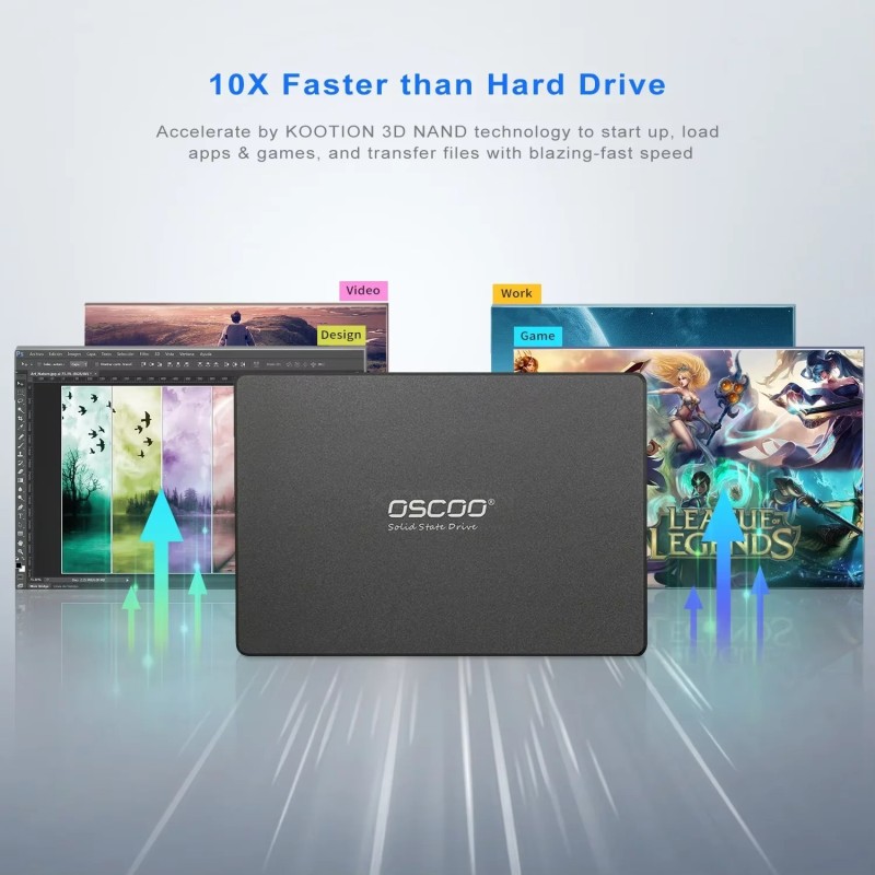 OSCOO 2.5'' SSD 240GB Original Solid State Drive 120GB 3D TLC NAND Fla