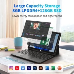 Adreamer 10 Inch Windows Tablet with Keyboard 8GB 128GB 4000mAh 2 In 1