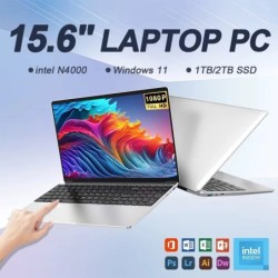 15.6" HD IPS Laptop Computer Intel Celeron N4000 Notebook PC Fingerpri