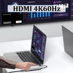 9-IN-1 USB C Docking Station TYPE-C HUB to HDMI 4K 60Hz with Screen of