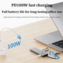 9-IN-1 USB C Docking Station TYPE-C HUB to HDMI 4K 60Hz with Screen of