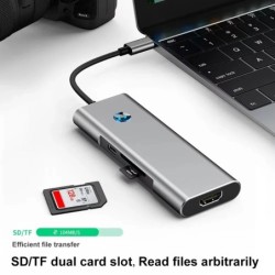 9-IN-1 USB C Docking Station TYPE-C HUB to HDMI 4K 60Hz with Screen of