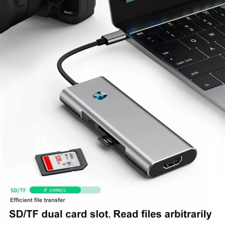 9-IN-1 USB C Docking Station TYPE-C HUB to HDMI 4K 60Hz with Screen of