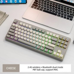 M87 Bluetooth Gaming Keyboard, 2.4G Dual Mode Connection, PBT Ball Cap