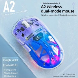 A2 Transparent RGB wireless mouse, Bluetooth Dual-mode Connection ,Dig