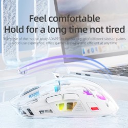 A2 Transparent RGB wireless mouse, Bluetooth Dual-mode Connection ,Dig
