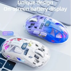 A2 Transparent RGB wireless mouse, Bluetooth Dual-mode Connection ,Dig