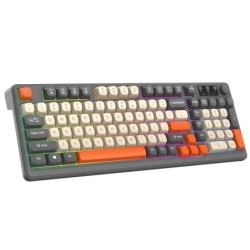 98-key Wireless Keyboard 2.4G Bluetooth Dual-mode Connection, Rainbow 