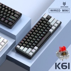 K61 Wired Mechanical keyboard,Red Switch,61 keys,Type-C Interface,Desk