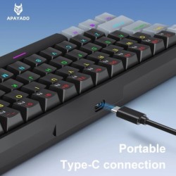 K61 Wired Mechanical keyboard,Red Switch,61 keys,Type-C Interface,Desk