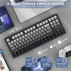 Attack Shark M87RGB Bluetooth Mechanical Keyboard,RGB backlight,Hot-sw