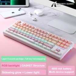 Attack Shark M87RGB Wireless Mechanical Keyboard,Hot-Swappable,RGB bac