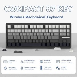 Attack Shark M87RGB Wireless Mechanical Keyboard,Hot-Swappable,RGB bac