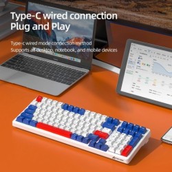 Attack Shark K98 Wired Mechanical Keyboard ,Type-C Connection, Red Yel