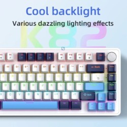 K82 Multifunctional Knob Wired Mechanical Keyboard,82 Keys,Full Key Ho