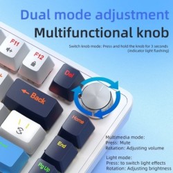 APAYADO K82 Multifunctional Knob Wired Mechanical Keyboard,82 Keys,Ful