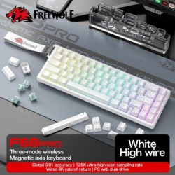 FREEWOLF F68PRO 8K RGB Mechanical Keyboard ,Magnetic Switch,0.01mm RT 