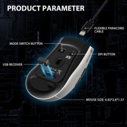 ATTACK SHARK X5 49g wireless Gaming Mouse,Bluetooth Tri-mode,PixArt Op