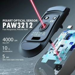ATTACK SHARK X5 49g wireless Gaming Mouse,Bluetooth Tri-mode,PixArt Op