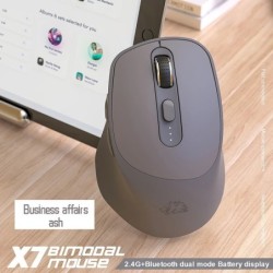 X7 Bluetooth Mouse ,Battery Level Display, 2.4G Dual Mode Five Speed D