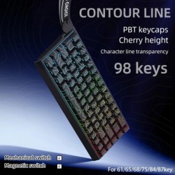 98key PBT keycaps , FOR 61/65/68/75/82/84/87 KEY layout, Contour Line 
