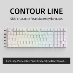98key PBT keycaps , FOR 61/65/68/75/82/84/87 KEY layout, Contour Line 