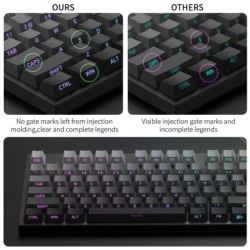 133/136 Keys PBT Material Cherry Profile Gray Gradient Keycaps Side En