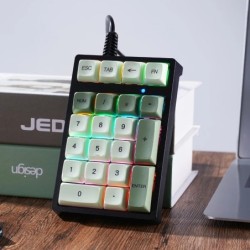 21 key Wired Mechanical Numeric Keypad with Multi-color Lights and Blu