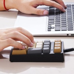 21 key Wired Mechanical Numeric Keypad with Multi-color Lights and Blu