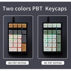 21 key Wired Mechanical Numeric Keypad with Multi-color Lights and Blu