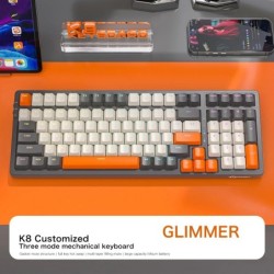 K8 Wireless Mechanical Keyboard Tri-mode Connection,100 Key,Full Key H